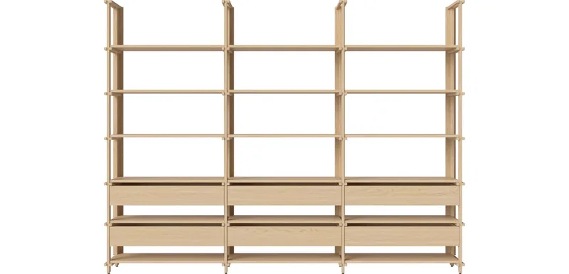 Friedman combinatie 3x6 – m. zes lades Friedman by BOLIA in Witgepigmenteerd geolied eiken, Massief – product photo