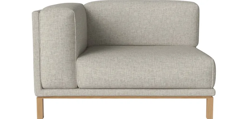 Cosy rugmodule met armleuning links Cosy by BOLIA in Nantes – Soepel weefsel, Sand, Geolied eiken, Massief – product photo