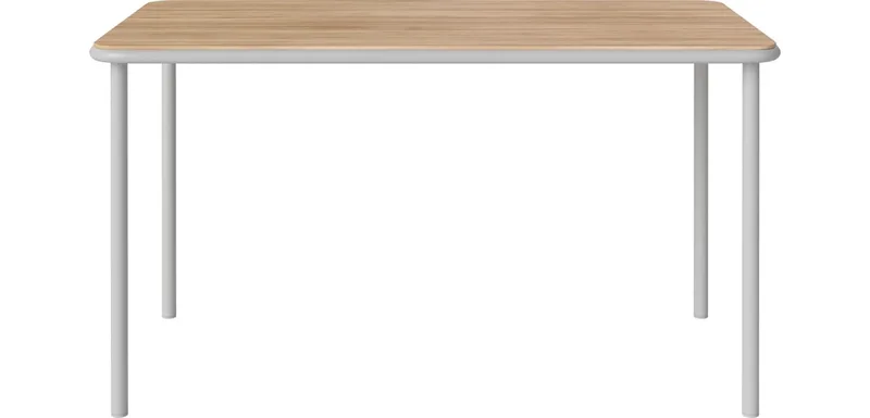 Kite tuintafel 140 x 75 cm Kite Outdoor van BOLIA in Onbehandeld teak, Massief, Grijs gepoedercoat staal – sfeerfoto