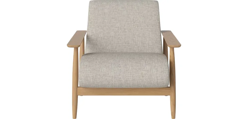 Visti fauteuil Visti by BOLIA in Nantes – Soepel weefsel, Sand, Geolied eiken, Massief – product photo
