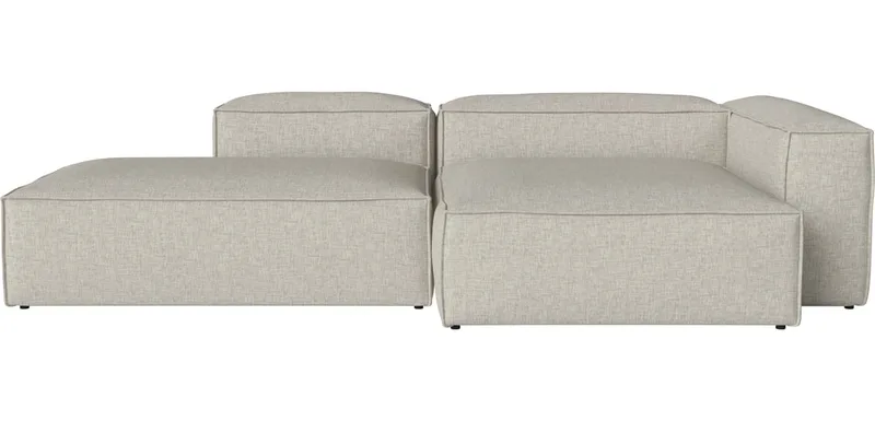 Cosima 2 Modules diepte 120 cm m. grote chaise longue - rechts - en open uiteinde - links Cosima von BOLIA in Nantes – Soepel weefsel, Sand – Produktfoto