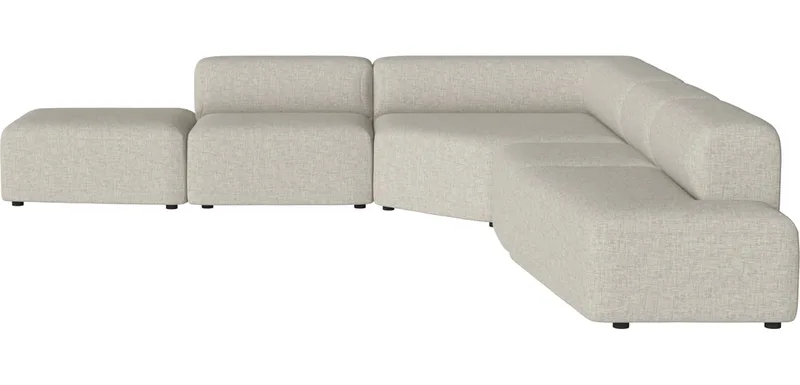 Angle 5 Modules m. chaise longue rechts Angle by BOLIA in Nantes – Soepel weefsel, Sand – product photo