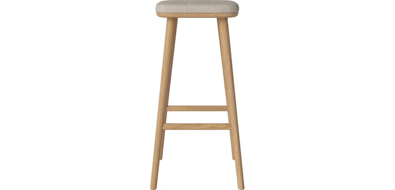 Flor Barkruk - H77 cm Flor by BOLIA in Baize – Soepel weefsel, Sand, Geolied eiken, Massief – product photo