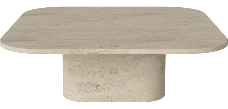Eida salontafel - square Eida by BOLIA in Zandkleurig Travertine, 32 cm, 100 × 100 cm – product photo