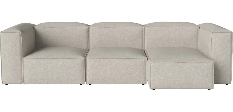 Cosima Nest 3 modules met kleine chaise longue - rechts Cosima by BOLIA in Nantes – Soepel weefsel, Sand – product photo