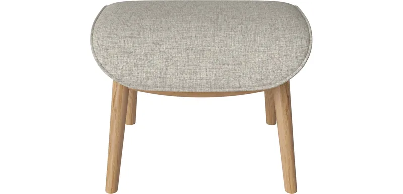 Bowie Voetenbank Bowie by BOLIA in Nantes – Soepel weefsel, Sand, Geolied eiken, Massief – product photo