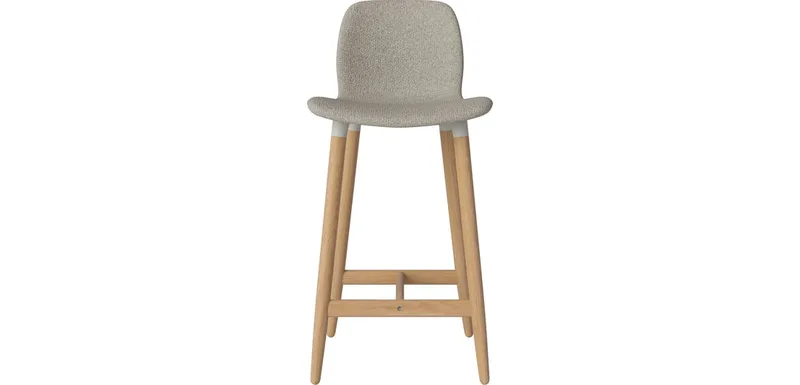 Seed Barkruk H66 cm – bekleed/hout Seed von BOLIA in Monza – Bouclé en textuur, Sand, Geolied eiken, Massief – Produktfoto