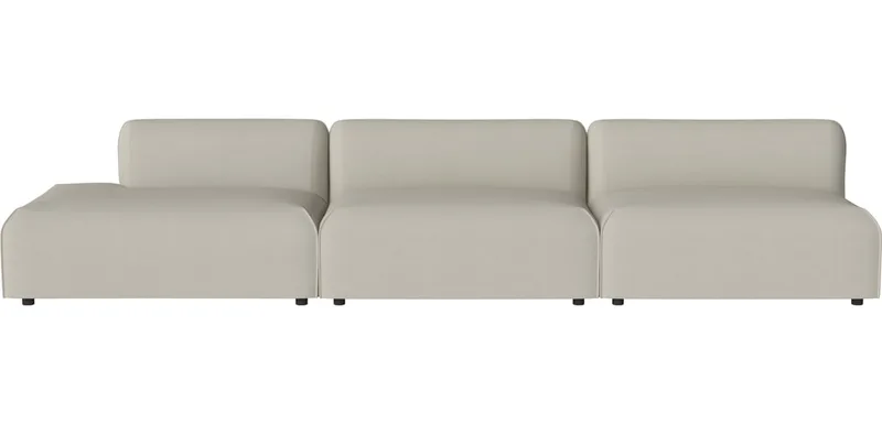 Arke tuinbank 3 modules met open eind 360 x 95 cm - links Arke Outdoor van BOLIA in Brezza – Stof voor buitenshuis, Sand – productfoto