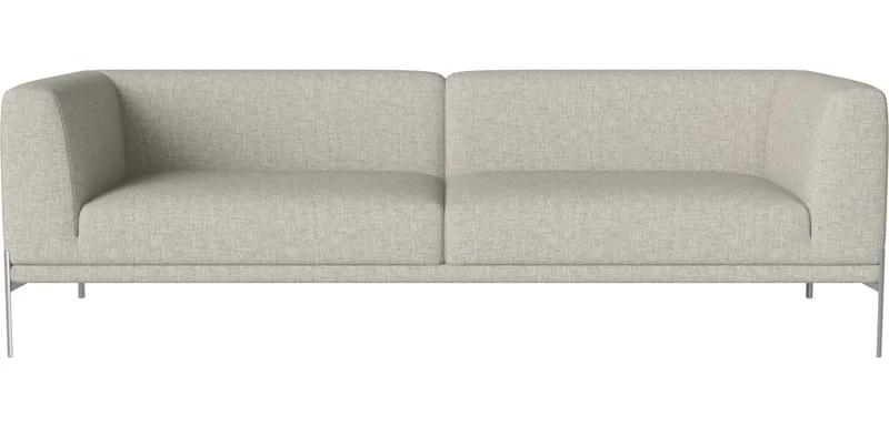 Caisa 3-zitsbank Caisa by BOLIA in Nantes – Soepel weefsel, Sand, Geborsteld staal – product photo