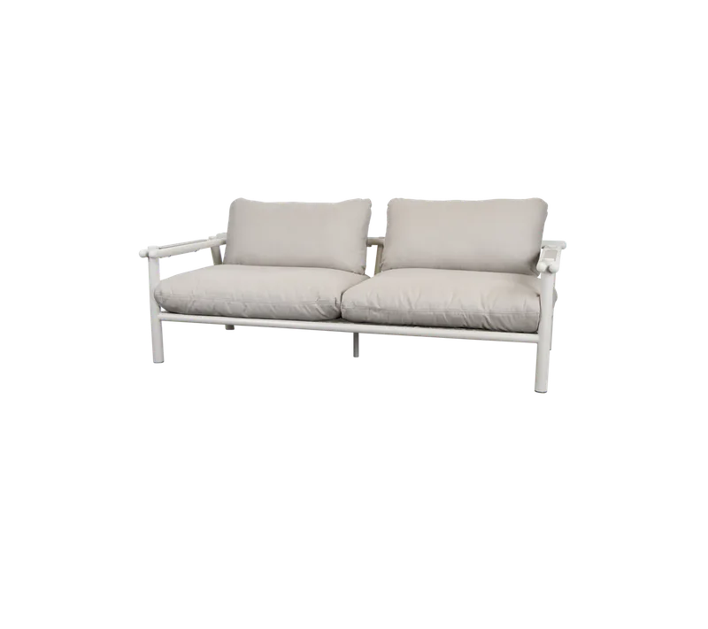 Sticks 2-seater sofa by Cane-line in Sand, Aluminium, Sand, Natté w/QuickDry & Airflow – product photo