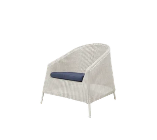 Kingston lounge chair de Cane-line en Sand, small round Weave, Blue, Link w/QuickDry & Airflow – photo du produit 2 sur 2