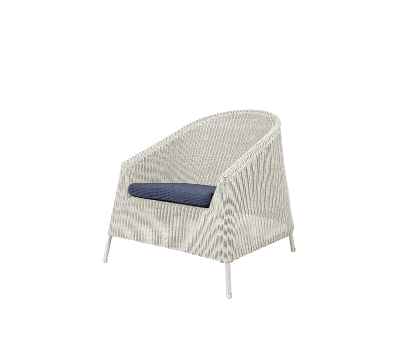 Kingston lounge chair de Cane-line en Sand, small round Weave, Blue, Link w/QuickDry & Airflow – photo du produit 2 sur 2
