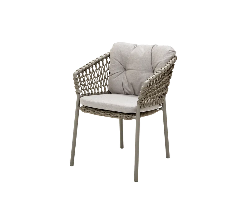 Ocean chair by Cane-line in Taupe, round open Soft Rope, Sand, Natté – product photo
