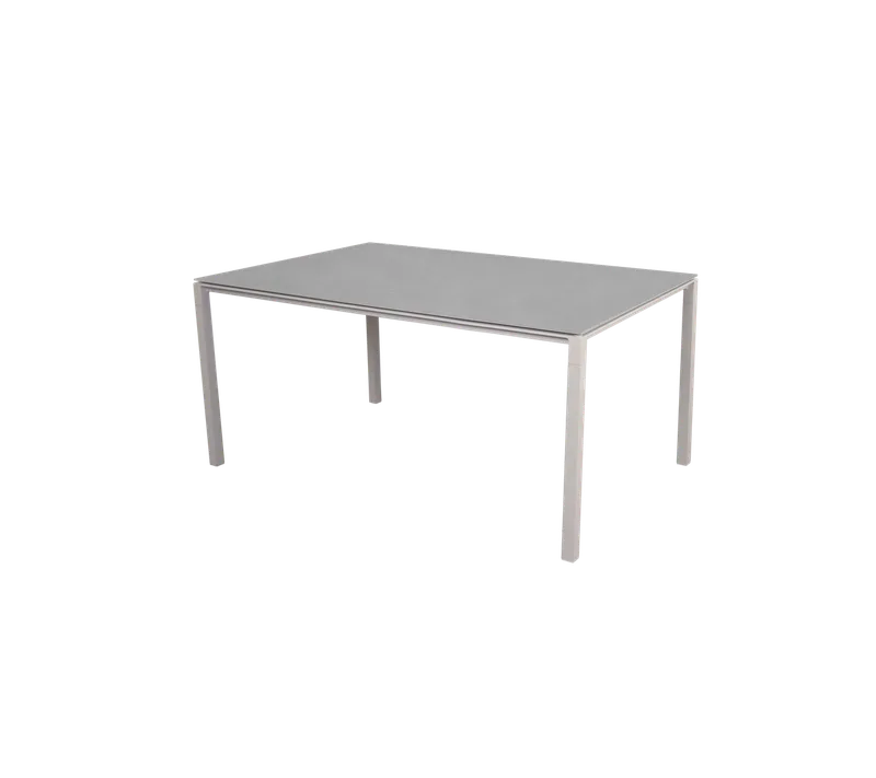 Pure dining table, 150x90 cm by Cane-line in Sand, Aluminium, Concrete grey, ceramic – product photo