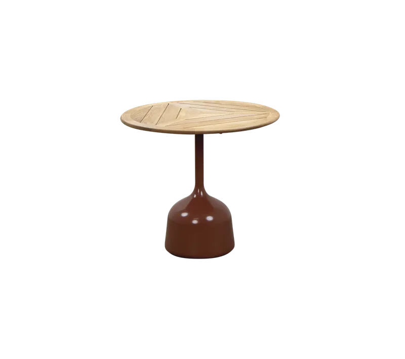 Glaze coffee table, small van Cane-line in Desert red, semi glossy aluminium, Teak, geometric 60 cm – productfoto