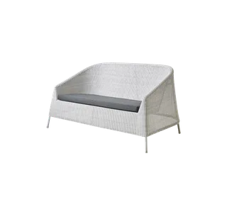 Kingston 2-seater sofa van Cane-line in White grey, small round Weave, Black, Natté w/QuickDry & Airflow – productfoto 2 van 2