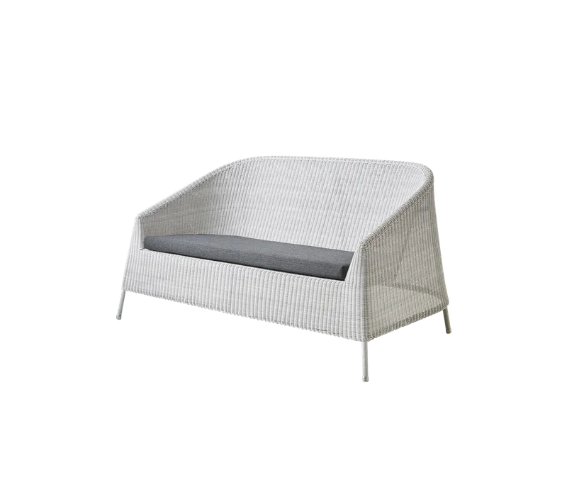 Kingston 2-seater sofa van Cane-line in White grey, small round Weave, Black, Natté w/QuickDry & Airflow – productfoto 2 van 2