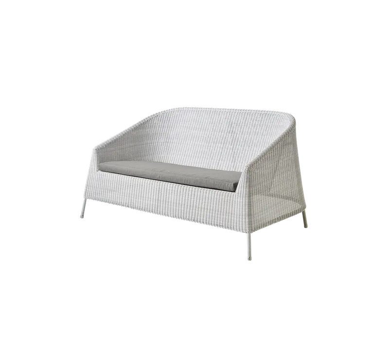Kingston 2-seater sofa van Cane-line in White grey, small round Weave, Taupe, Natté w/QuickDry & Airflow – productfoto 2 van 2