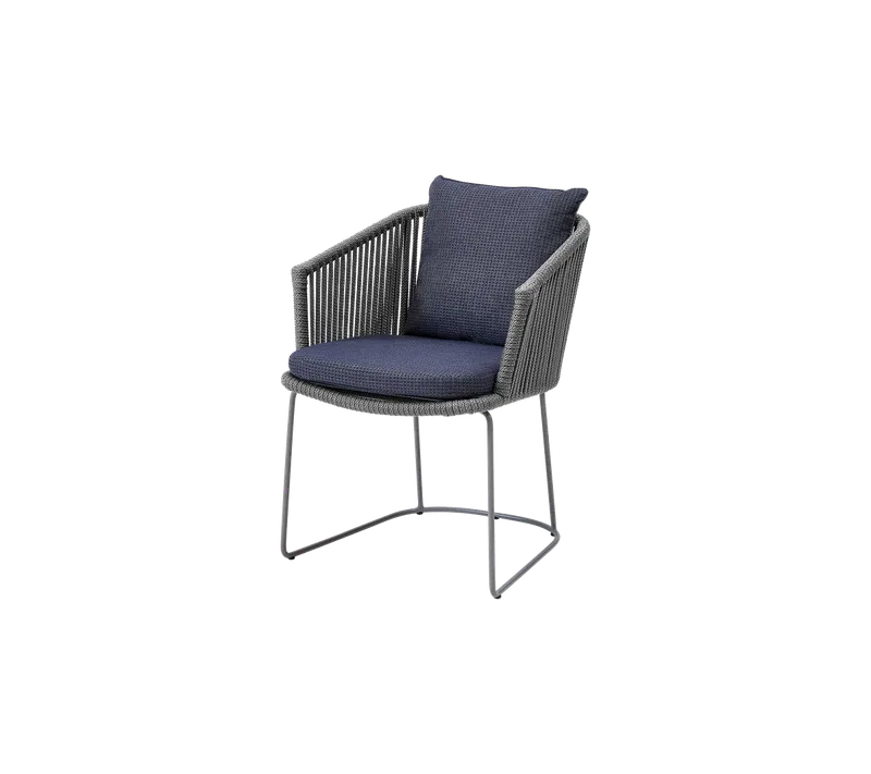 Moments chair by Cane-line in Grey, string open Soft Rope, Blue, Link – product photo 2 of 2