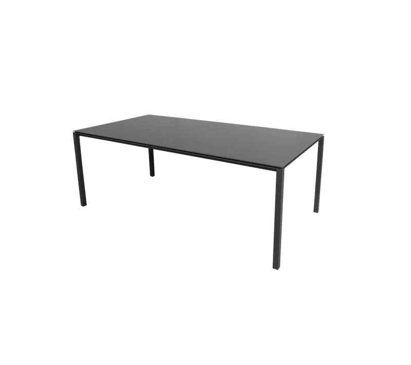 Pure dining table, 200x100 cm by Cane-line in Lava grey, aluminium, Nero black, ceramic – product photo