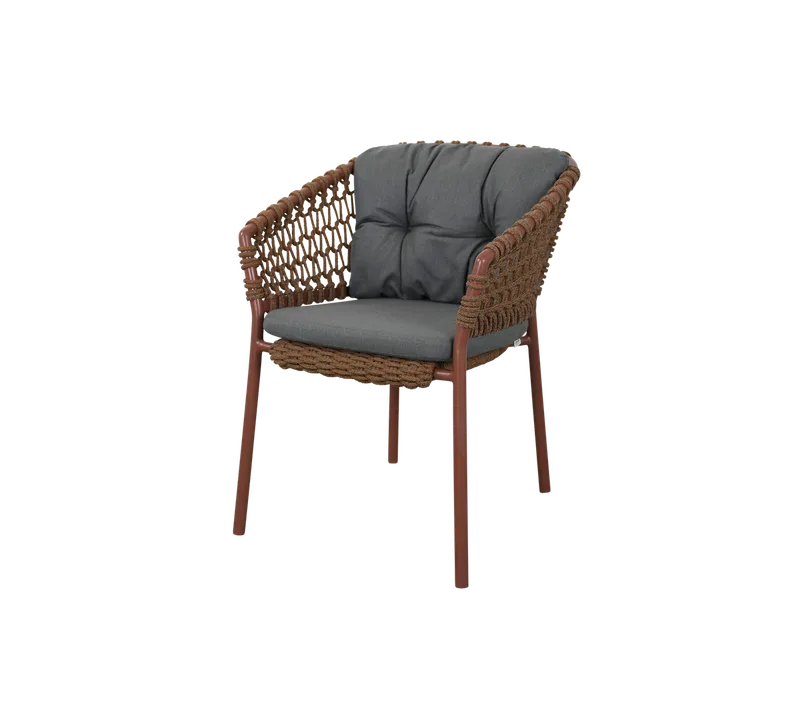 Ocean chair de Cane-line en Umber brown, round open Soft Rope, Grey, Natté – photo du produit
