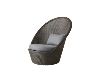 Kingston sunchair w/wheels by Cane-line in Mocca, small round Weave, Grey, Natté w/QuickDry & Airflow – product photo 2 of 2
