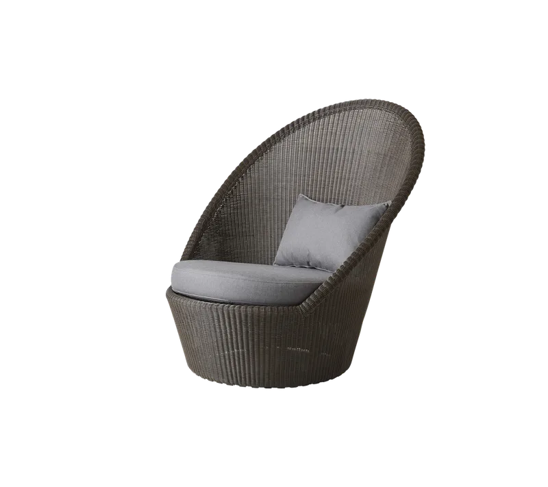 Kingston sunchair w/wheels by Cane-line in Mocca, small round Weave, Grey, Natté w/QuickDry & Airflow – product photo 2 of 2