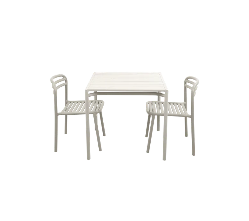 Bliss dining table incl. 2 Bliss chairs de Cane-line en Sand, Aluminium – photo du produit