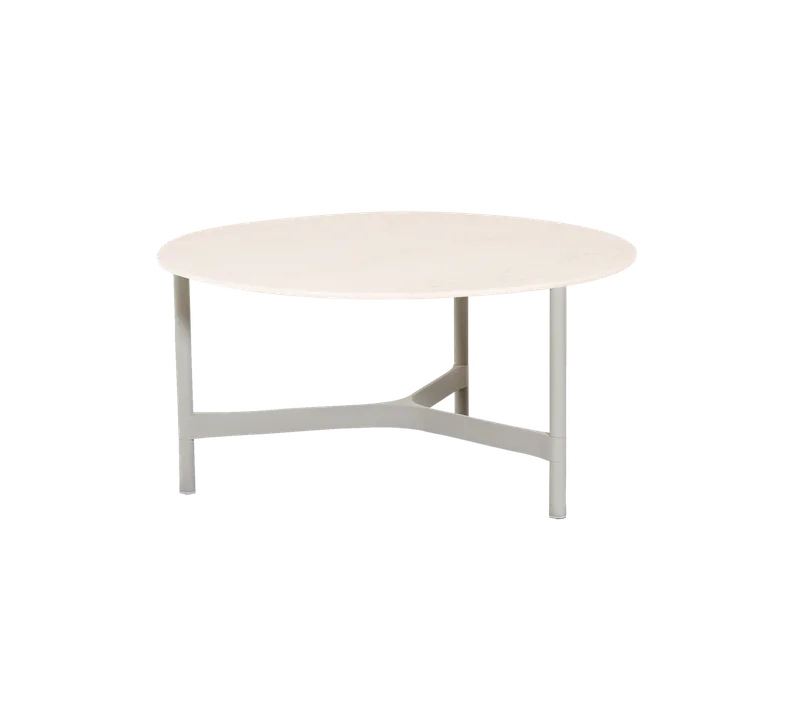 Twist coffee table, large by Cane-line in Sand, Aluminium, Travertine look, Ceramic – product photo
