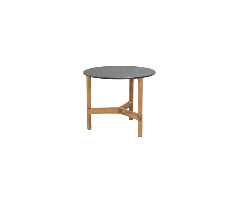 Twist coffee table, small by Cane-line in Teak, Fossil black, ceramic – product photo