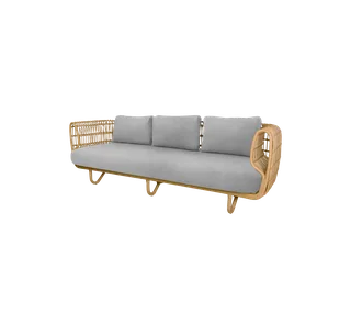 Nest 3-seater sofa, Cushion set van Cane-line in Light grey, Ambience – productfoto 1 van 2