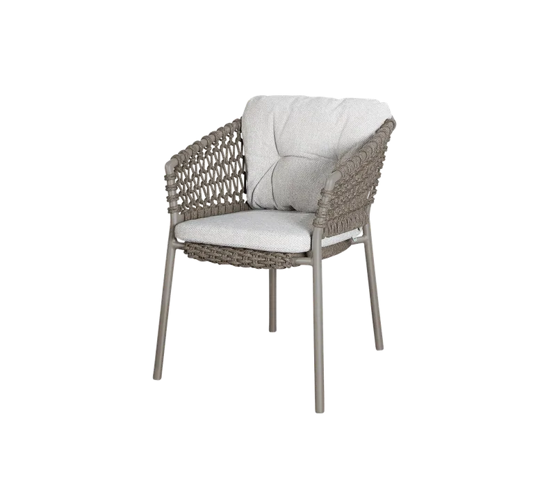 Ocean chair de Cane-line en Taupe, round open Soft Rope, Light brown, Wove – photo du produit