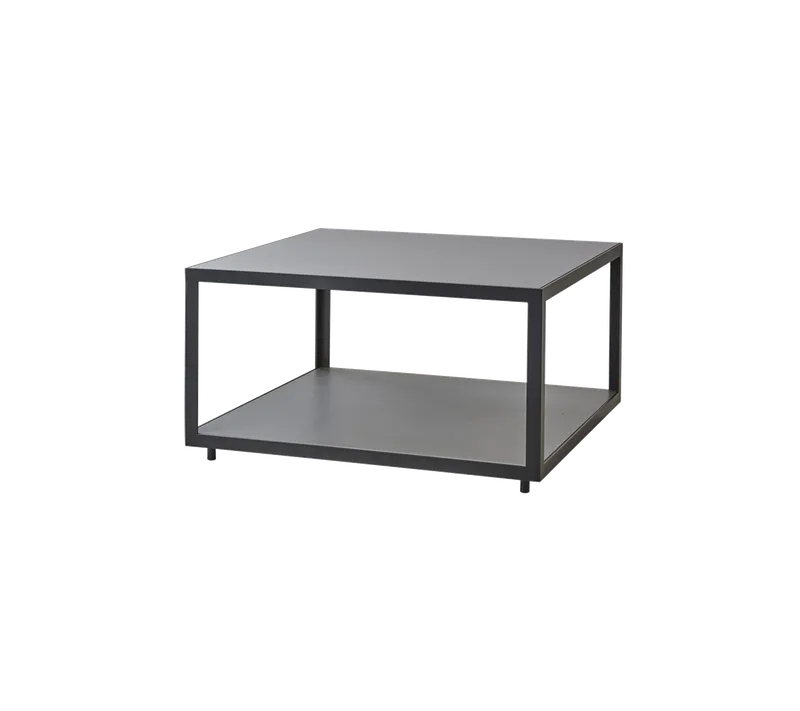 Level coffee table, large van Cane-line in Lava grey, aluminium, Light grey, ceramic, tiles – productfoto