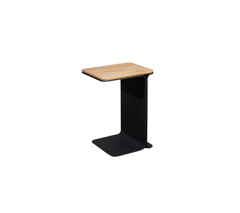 Mega side table van Cane-line in Teak w/lava grey aluminium – productfoto