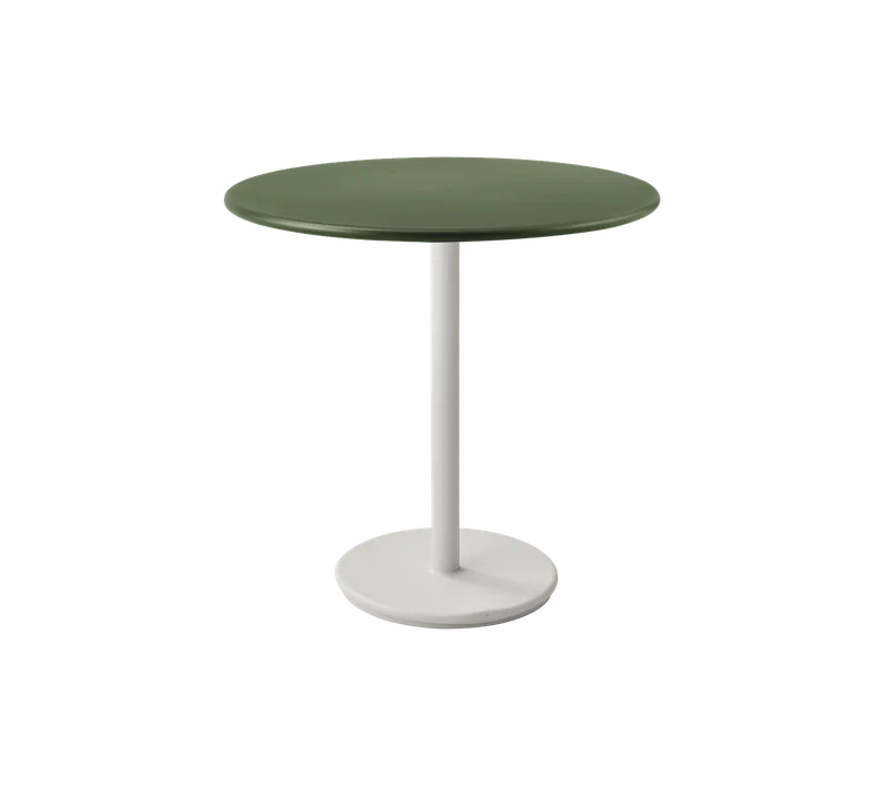 Go café table dia. 80 cm by Cane-line in Sand, Aluminium, Dark green, aluminium – product photo