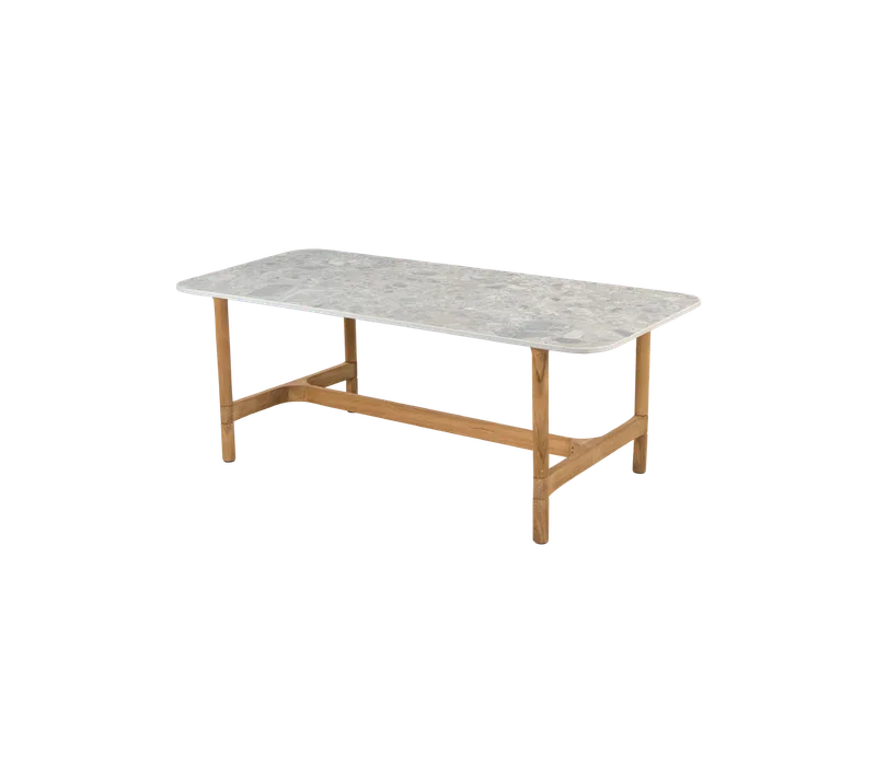 Twist coffee table, rectangular by Cane-line in Teak, Multi colour, ceramic w/rounded corners – product photo