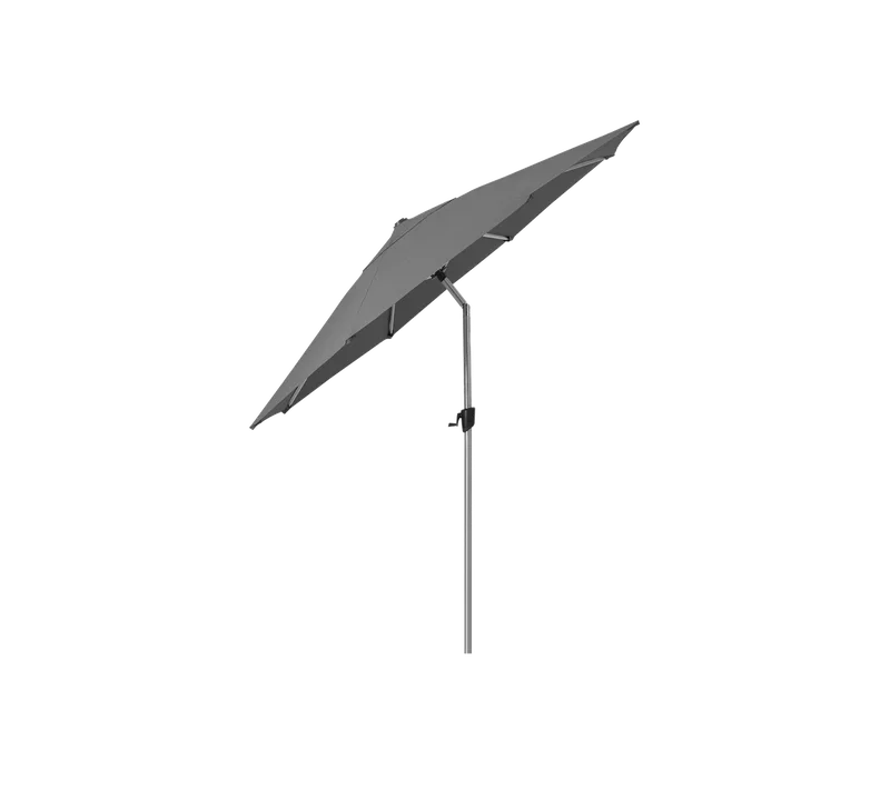 Sunshade parasol w/tilt, dia. 3 m de Cane-line en Silver, mat anodized/Anthracite, Aucun – photo du produit