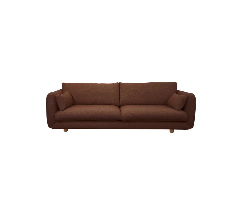 Bloom 3-seater sofa w/teak legs by Cane-line in Desert red, Emmi – product photo