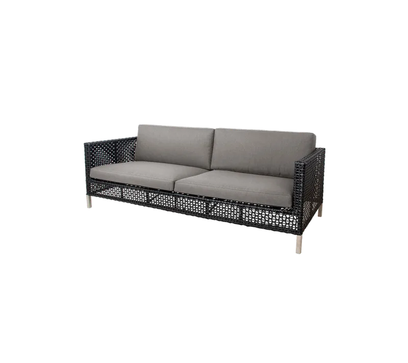 Connect 3-seater sofa, Cushion set von Cane-line in White, Natté w/QuickDry & Airflow – Produktfoto 1 von 2