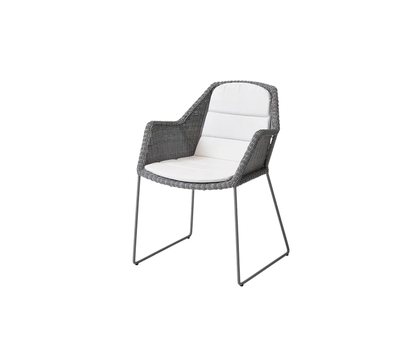 Breeze chair by Cane-line in Light grey, small round Weave, White, Natté – product photo