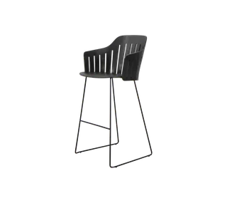 Choice bar chair von Cane-line in Black, polypropylene, up to 98% recycled, Black, galvanized steel w/4legs – Produktfoto 2 von 2