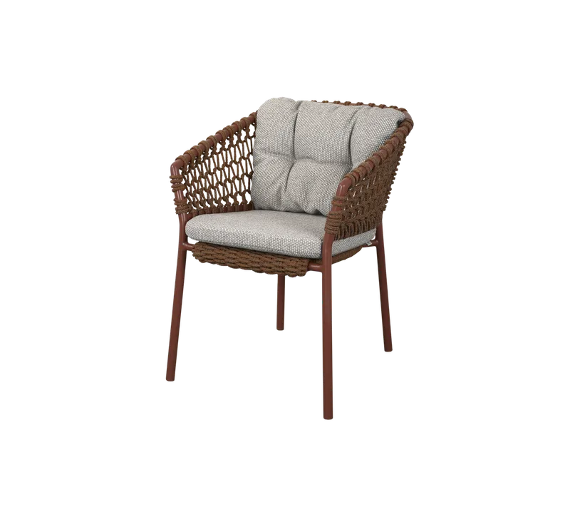 Ocean chair de Cane-line en Umber brown, round open Soft Rope, Light brown, Rise – photo du produit