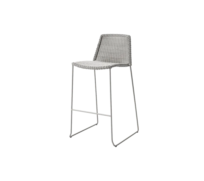 Breeze bar chair von Cane-line in Taupe, small round Weave – Produktfoto