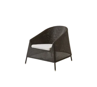 Kingston lounge chair de Cane-line en Mocca, small round Weave, White, Natté w/QuickDry & Airflow – photo du produit 2 sur 2