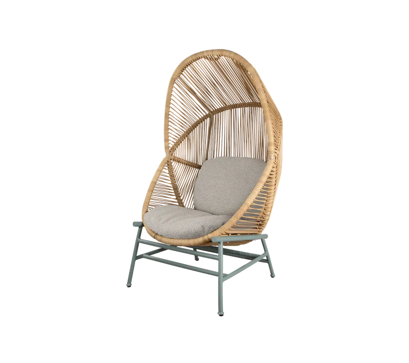 Hive chair von Cane-line in Natural, small round core Weave, Dusty green, aluminium, Light brown, Rise w/QuickDry & Airflow – Produktfoto