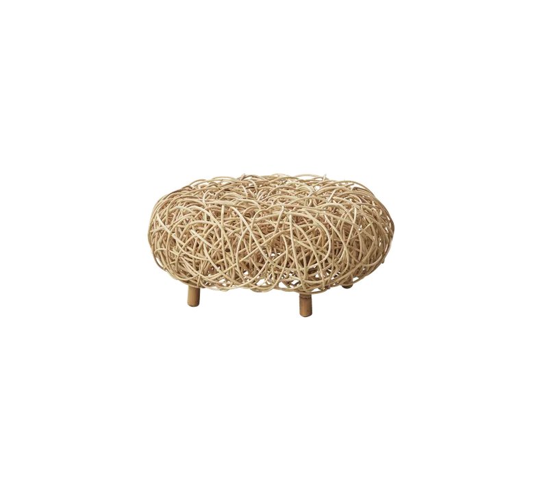 Loop footstool by Cane-line in Natural, small round sticks rattan – product photo