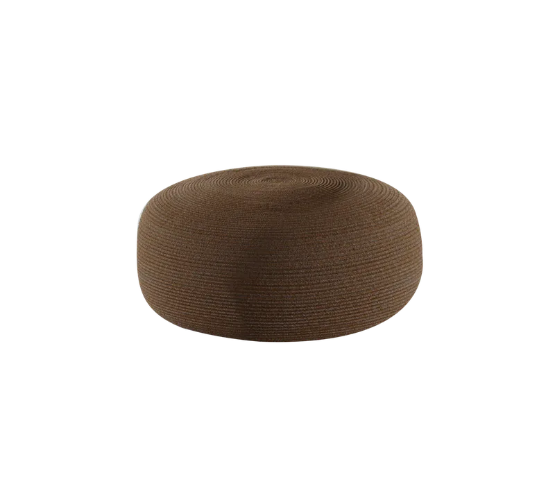 Circle footstool extra large von Cane-line in Umber brown, swirl Soft Rope w/QuickDry & Airflow – Produktfoto