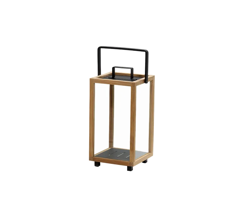 Lighthouse lantern, small von Cane-line in Teak w/lava grey aluminium, Ohne – Produktfoto