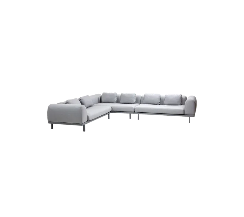 Space modular corner sofa by Cane-line in Light grey, AirTouch w/QuickDry & Airflow – product photo
