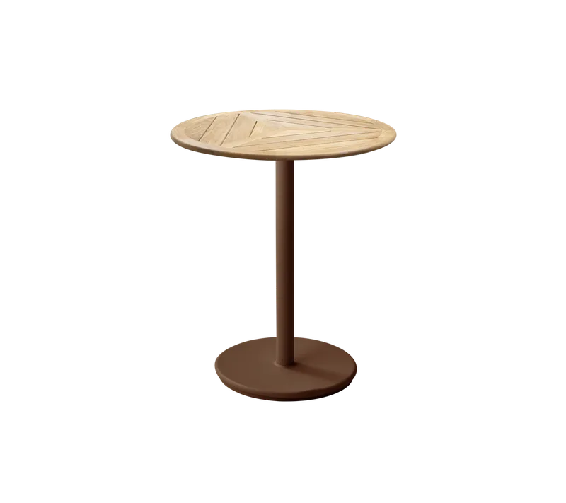 Go café table dia. 60 cm van Cane-line in Desert red, aluminium, Teak, geometric 60 cm – productfoto 2 van 2